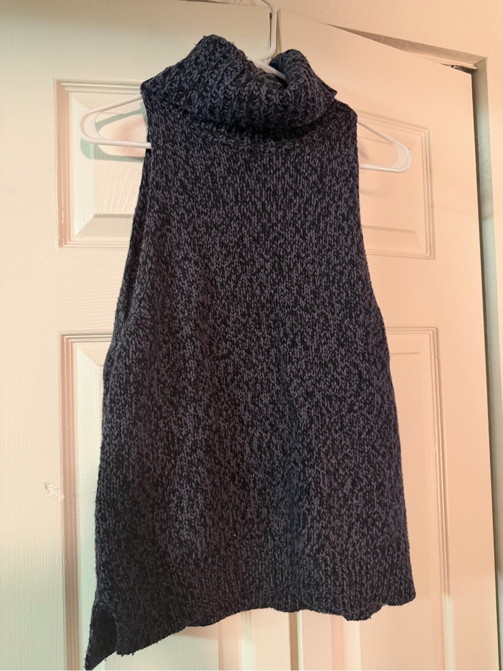 Madewell Dark Charcoal Marled Sleeveless Turtleneck Sweater Vest